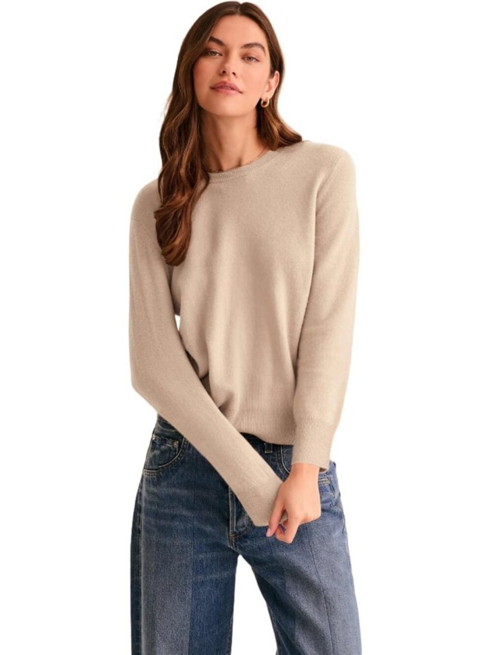 Cozy 100% Pure Cashmere Crewneck Pullover Sweater for Women - Soft & Warm